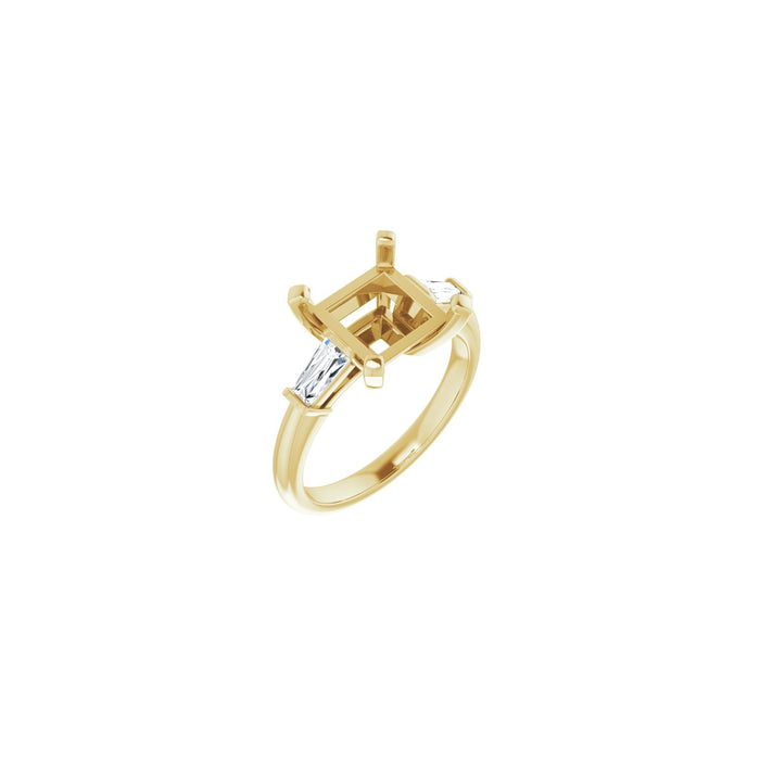 14K Yellow Gold 8x8 mm Square 1/3 CTW Lab-Grown Diamond Semi-Set Engagement Ring