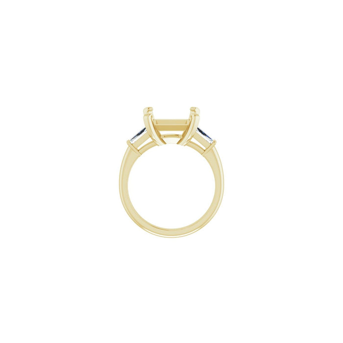 14K Yellow Gold 9x9 mm Square 1/2 CTW Lab-Grown Diamond Semi-Set Engagement Ring