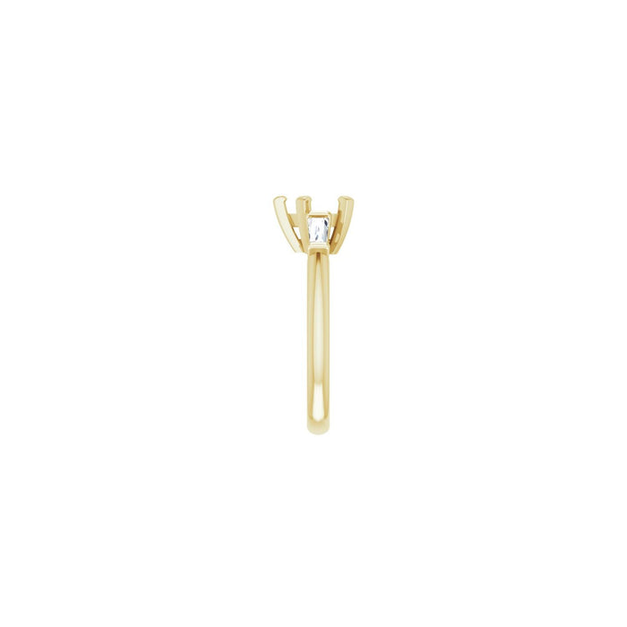 14K Yellow Gold 7x7 mm Heart 1/5 CTW Lab-Grown Diamond Semi-Set Engagement Ring