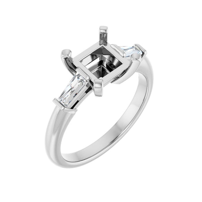 14K White Gold 6.5x6.5 mm Square 1/5 CTW Lab-Grown Diamond Semi-Set Engagement Ring