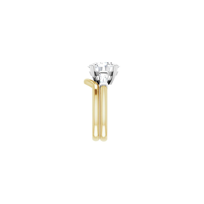 14K Yellow/White Gold 11x9 mm Oval 1/2 CTW Lab-Grown Diamond Semi-Set Engagement Ring