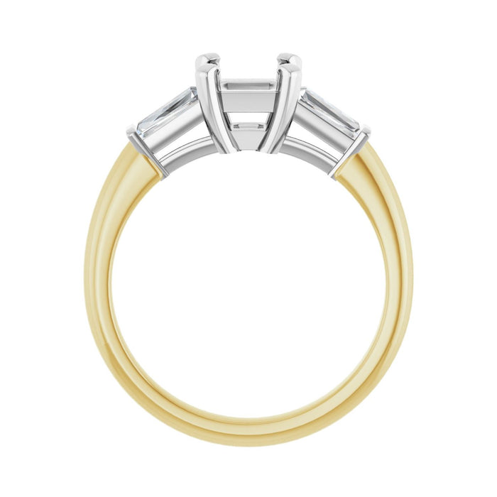 14K Yellow/White Gold 6x6 mm Asscher 1/5 CTW Lab-Grown Diamond Semi-Set Engagement Ring