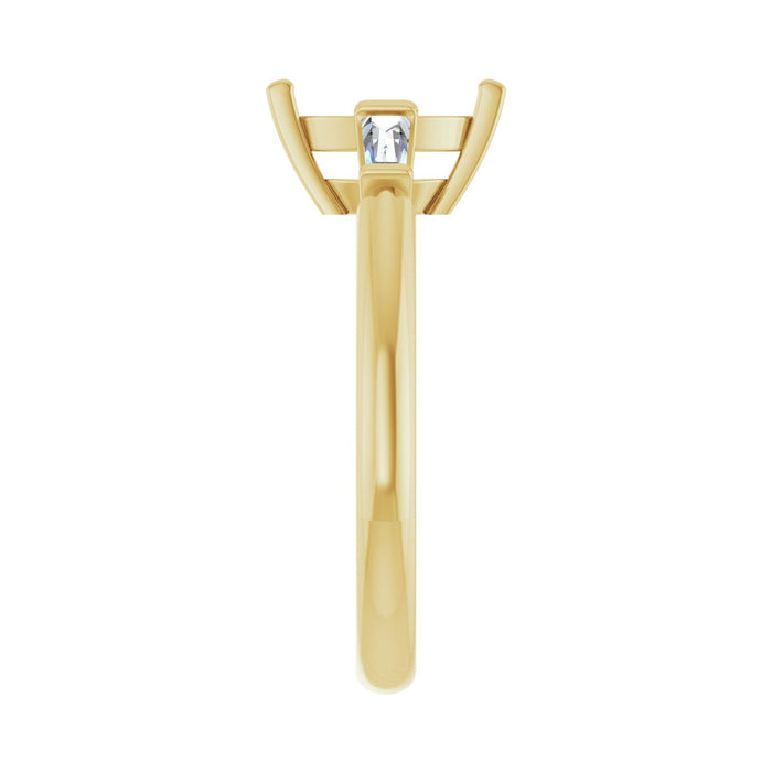 14K Yellow Gold 8x4 mm Marquise 1/5 CTW Lab-Grown Diamond Semi-Set Engagement Ring