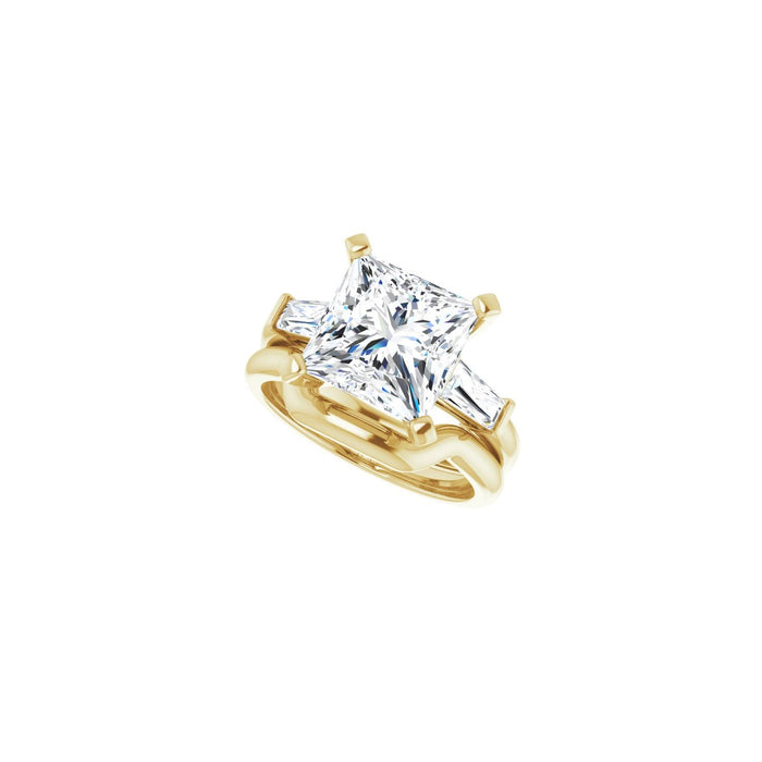 14K Yellow Gold 9x9 mm Square 1/2 CTW Lab-Grown Diamond Semi-Set Engagement Ring
