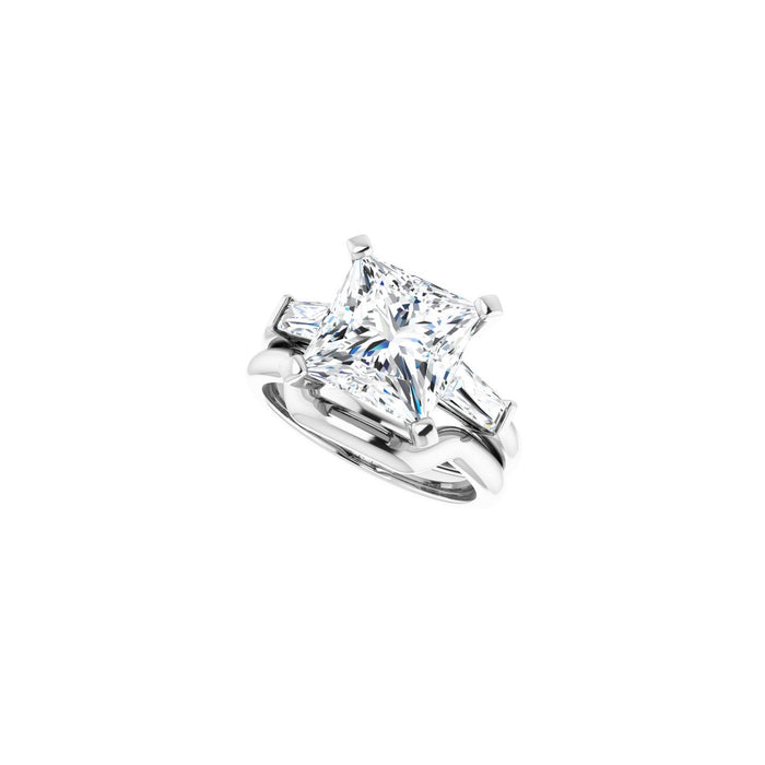14K White Gold 9x9 mm Square 1/2 CTW Lab-Grown Diamond Semi-Set Engagement Ring