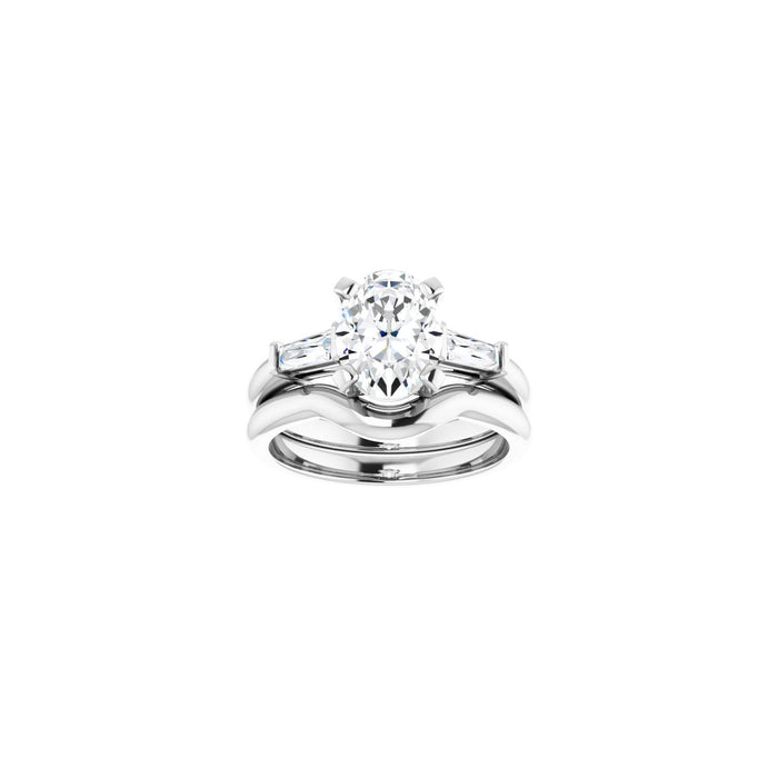 14K White Gold 9x7 mm Oval 1/5 CTW Lab-Grown Diamond Semi-Set Engagement Ring