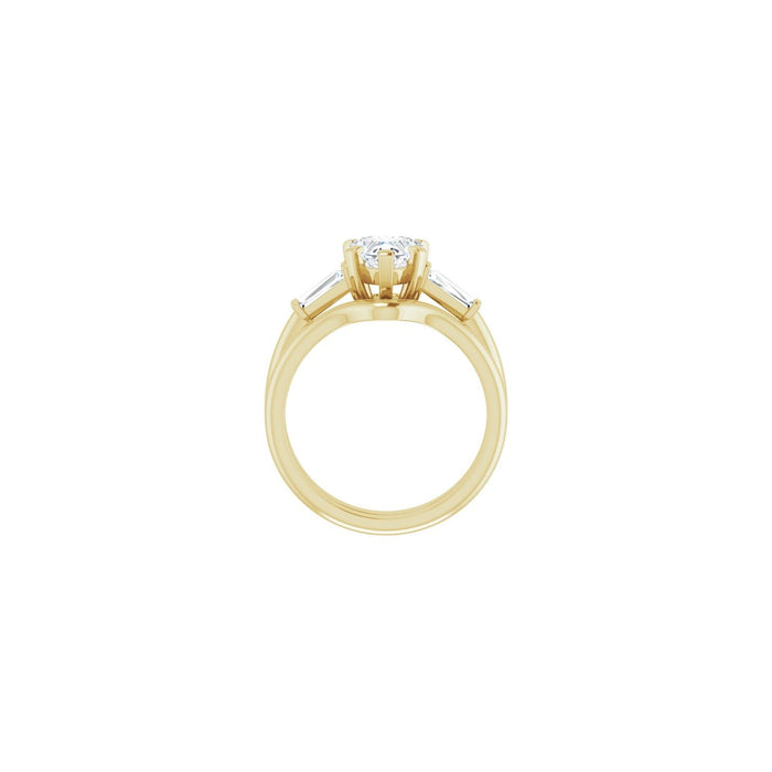 14K Yellow Gold 7x7 mm Heart 1/5 CTW Lab-Grown Diamond Semi-Set Engagement Ring