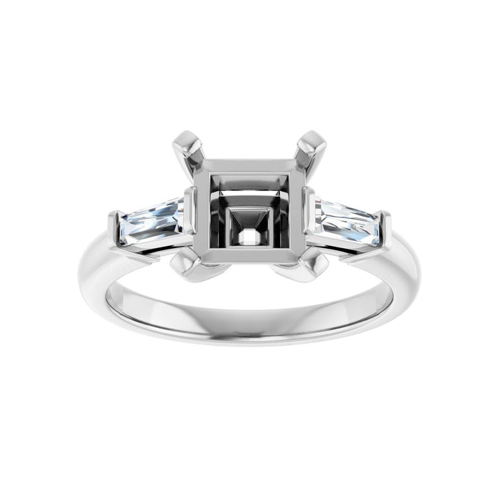 Platinum 6.5x6.5 mm Square 1/5 CTW Lab-Grown Diamond Semi-Set Engagement Ring