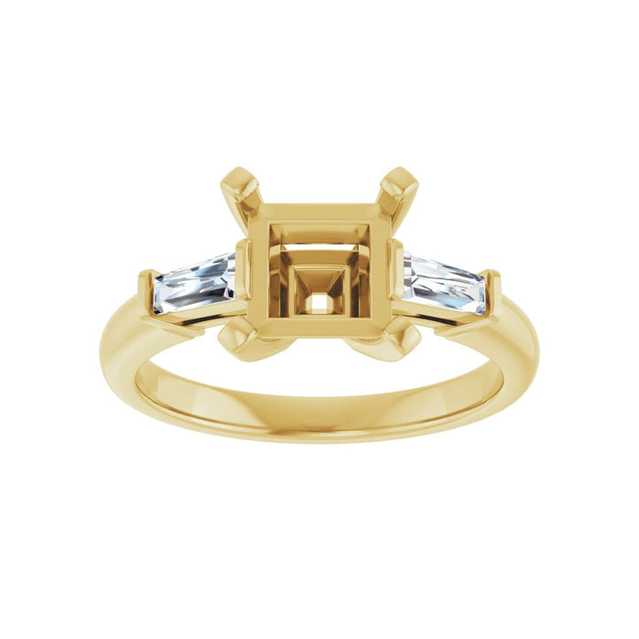 14K Yellow Gold 6.5x6.5 mm Square 1/5 CTW Lab-Grown Diamond Semi-Set Engagement Ring