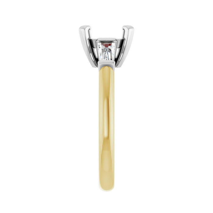 14K Yellow/White Gold 8x8 mm Cushion 1/3 CTW Lab-Grown Diamond Semi-Set Engagement Ring