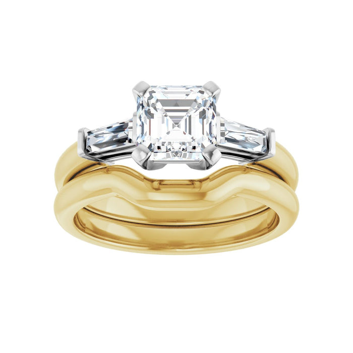 14K Yellow/White Gold 6x6 mm Asscher 1/5 CTW Lab-Grown Diamond Semi-Set Engagement Ring