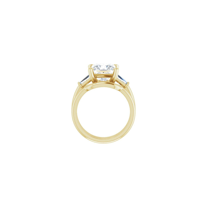 14K Yellow Gold 8x8 mm Square 1/3 CTW Lab-Grown Diamond Semi-Set Engagement Ring