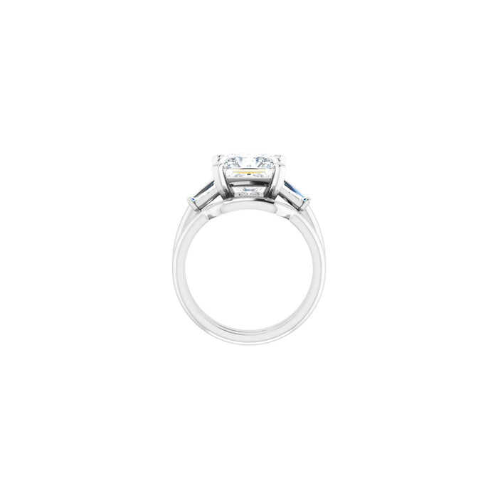 14K White Gold 8x8 mm Square 1/3 CTW Lab-Grown Diamond Semi-Set Engagement Ring