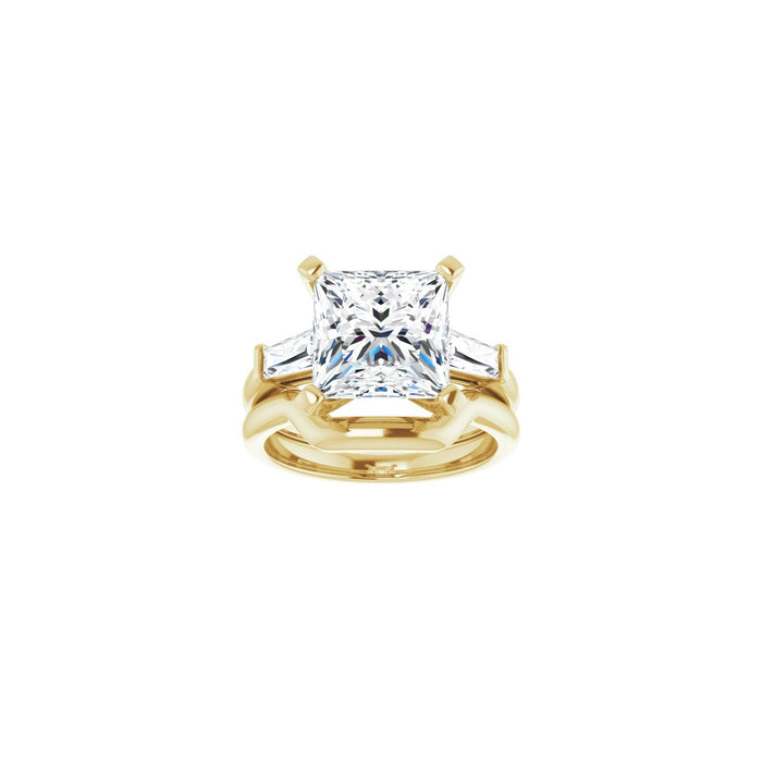 14K Yellow Gold 9x9 mm Square 1/2 CTW Lab-Grown Diamond Semi-Set Engagement Ring