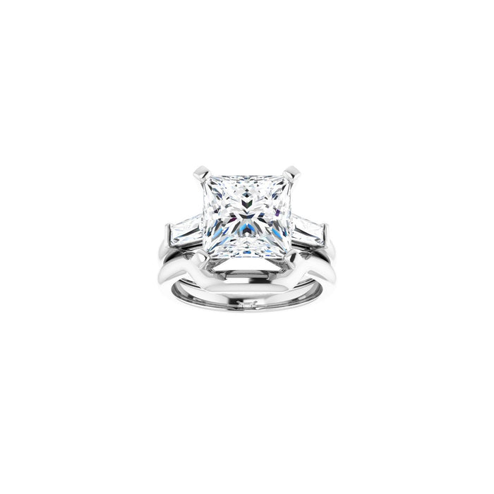14K White Gold 9x9 mm Square 1/2 CTW Lab-Grown Diamond Semi-Set Engagement Ring