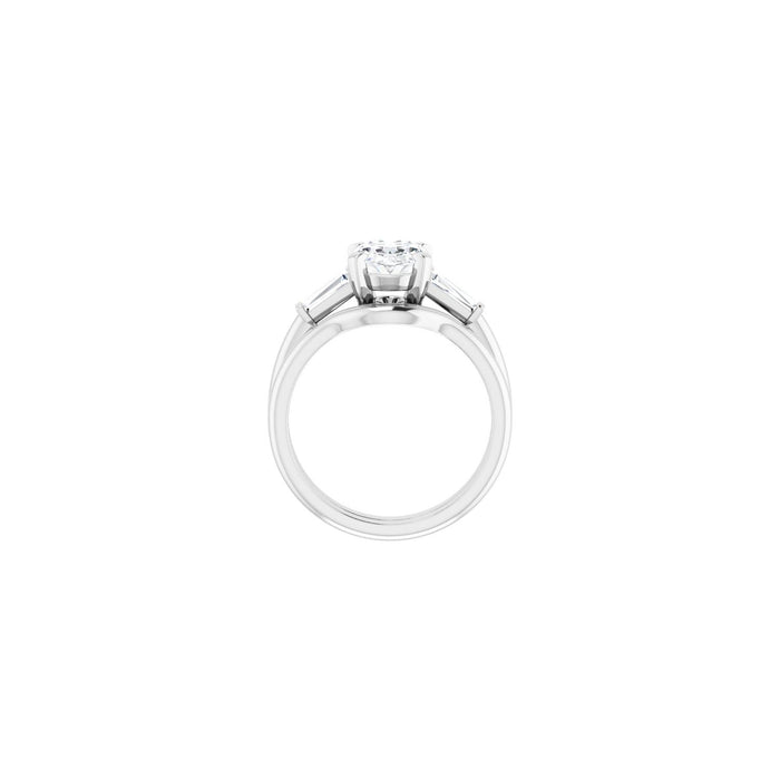 14K White Gold 9x7 mm Oval 1/5 CTW Lab-Grown Diamond Semi-Set Engagement Ring