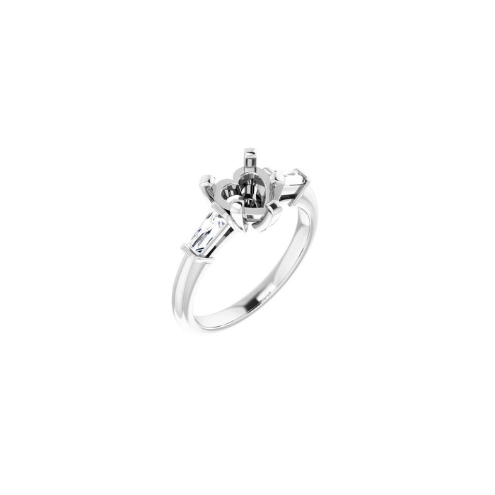 Platinum 7x7 mm Heart 1/5 CTW Lab-Grown Diamond Semi-Set Engagement Ring