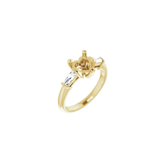 14K Yellow Gold 7x7 mm Heart 1/5 CTW Lab-Grown Diamond Semi-Set Engagement Ring
