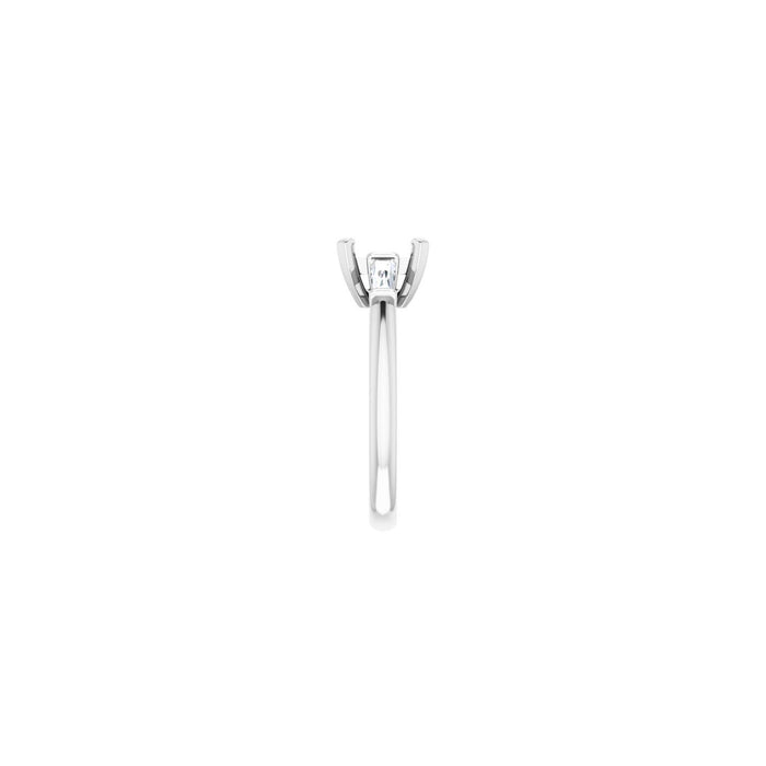 14K White Gold 6x6 mm Square 1/5 CTW Lab-Grown Diamond Semi-Set Engagement Ring
