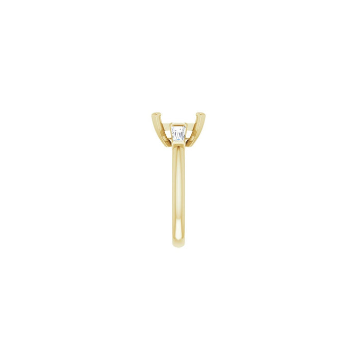 14K Yellow Gold 8x8 mm Square 1/3 CTW Lab-Grown Diamond Semi-Set Engagement Ring