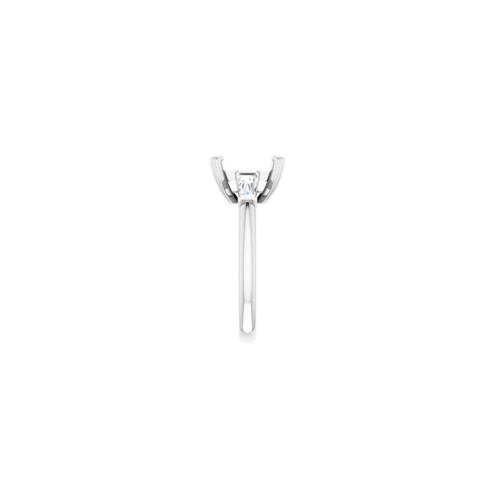 14K White Gold 8x8 mm Square 1/3 CTW Lab-Grown Diamond Semi-Set Engagement Ring