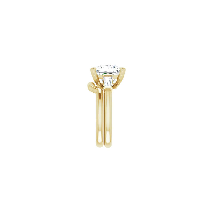 14K Yellow Gold 9x9 mm Square 1/2 CTW Lab-Grown Diamond Semi-Set Engagement Ring