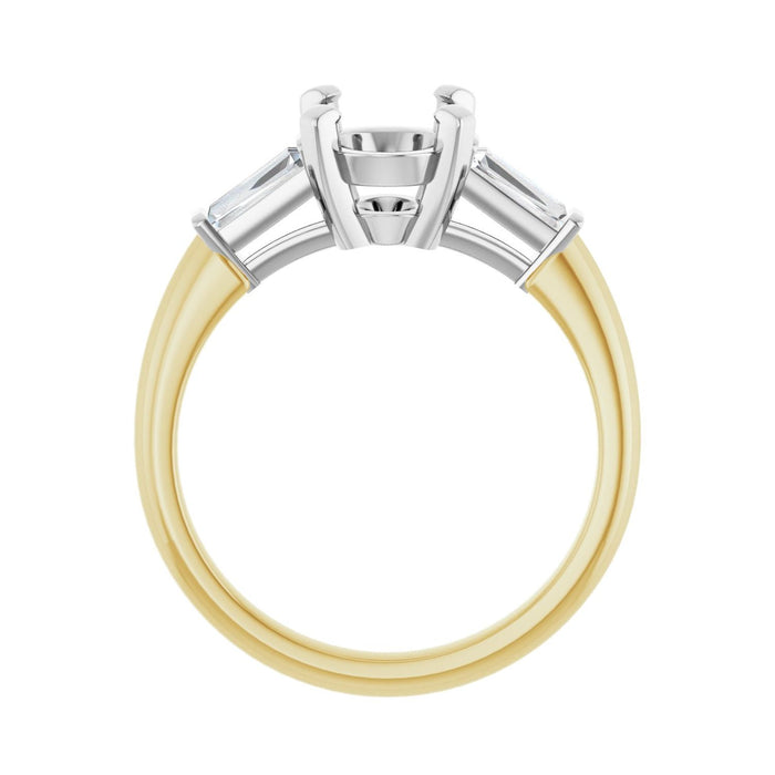 14K Yellow/White Gold 9x7 mm Oval 1/5 CTW Lab-Grown Diamond Semi-Set Engagement Ring