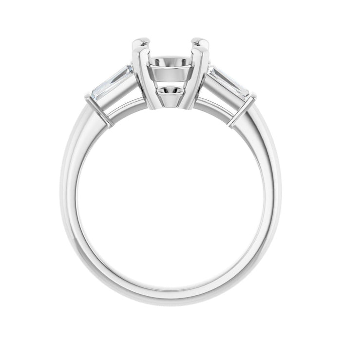 14K White Gold 9x7 mm Oval 1/5 CTW Lab-Grown Diamond Semi-Set Engagement Ring