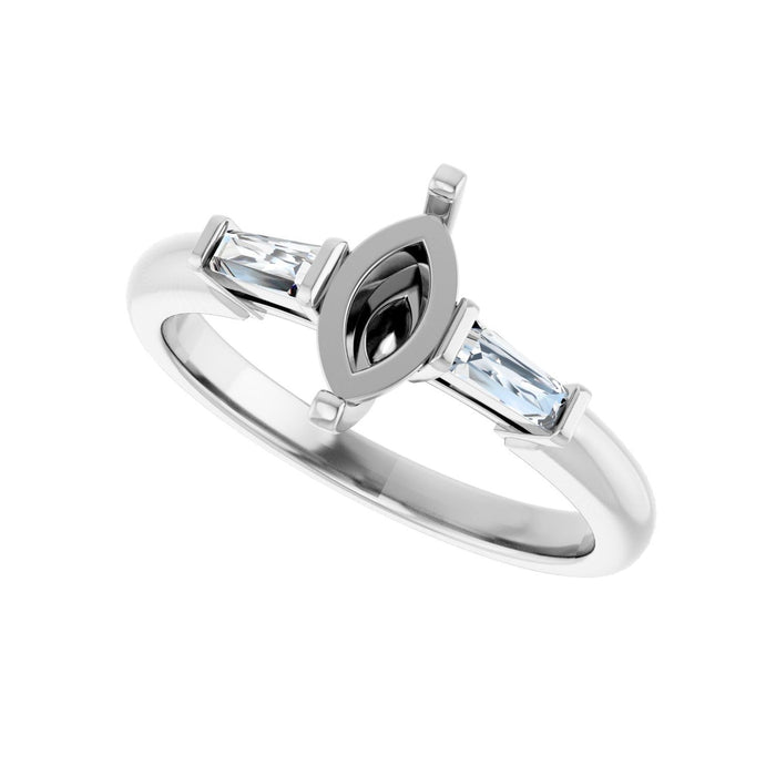 14K White Gold 8x4 mm Marquise 1/5 CTW Lab-Grown Diamond Semi-Set Engagement Ring