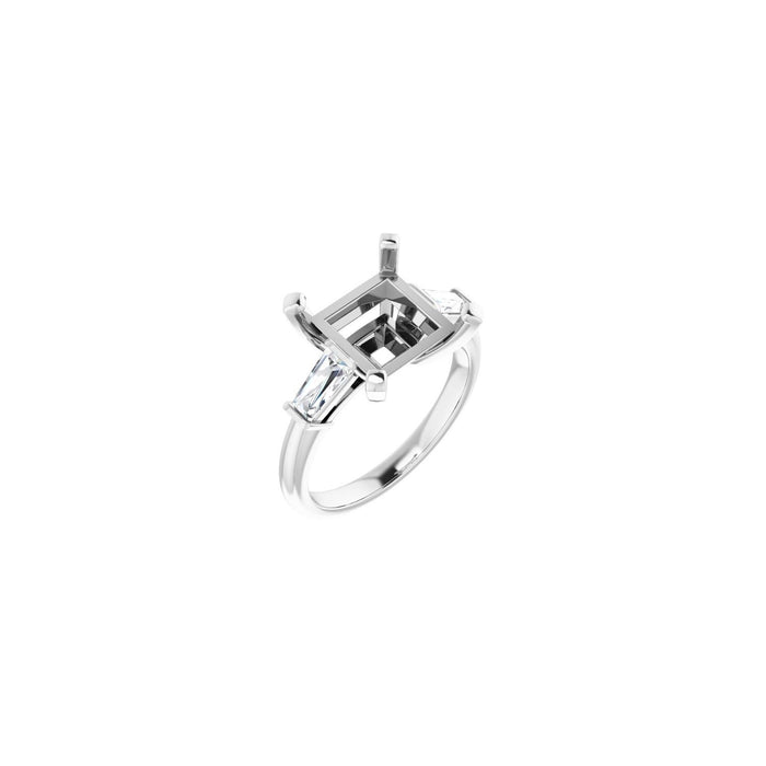 14K White Gold 9x9 mm Square 1/2 CTW Lab-Grown Diamond Semi-Set Engagement Ring