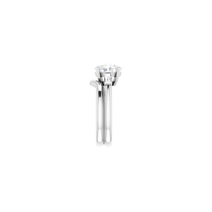 14K White Gold 9x7 mm Oval 1/5 CTW Lab-Grown Diamond Semi-Set Engagement Ring