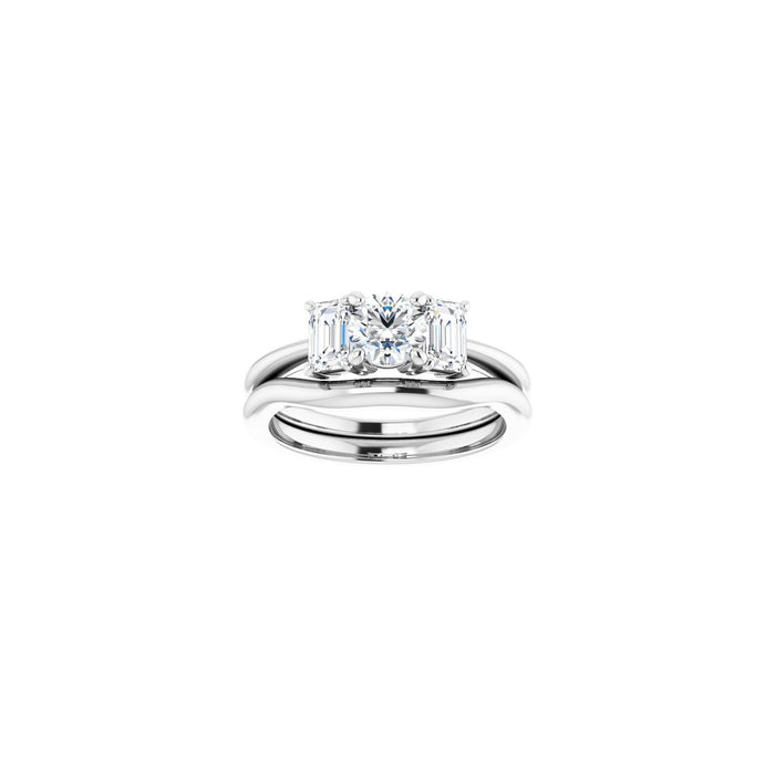 Platinum 5.2 mm Round 1 1/5 CTW Lab-Grown Semi-Set Engagement Ring