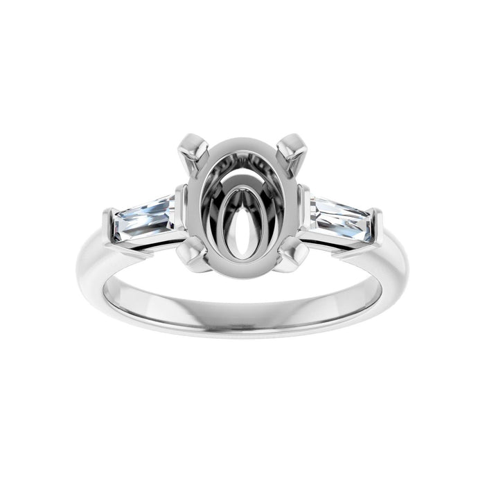 14K White Gold 9x7 mm Oval 1/5 CTW Lab-Grown Diamond Semi-Set Engagement Ring