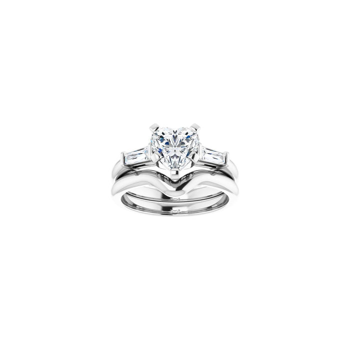 14K White Gold 7x7 mm Heart 1/5 CTW Lab-Grown Diamond Semi-Set Engagement Ring