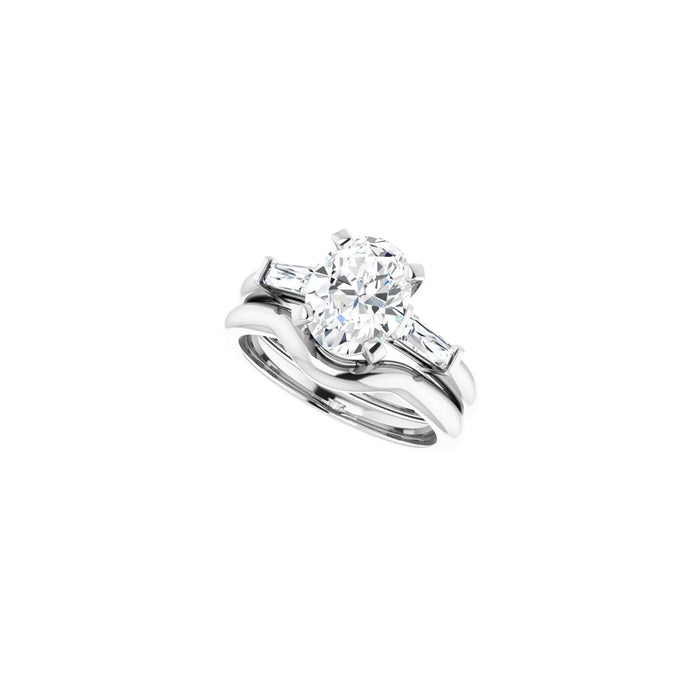14K White Gold 9x7 mm Oval 1/5 CTW Lab-Grown Diamond Semi-Set Engagement Ring