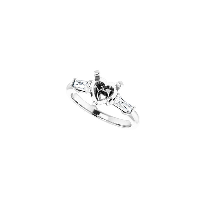 14K White Gold 7x7 mm Heart 1/5 CTW Lab-Grown Diamond Semi-Set Engagement Ring