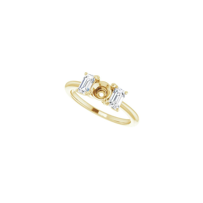 14K Yellow Gold 5.2 mm Round 1 1/5 CTW Lab-Grown Semi-Set Engagement Ring