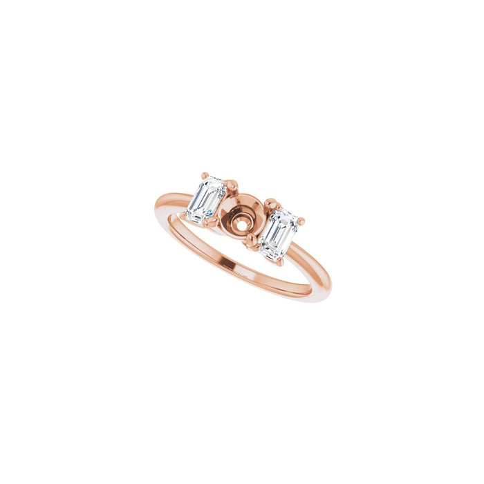 14K Rose Gold 5.2 mm Round 1 1/5 CTW Lab-Grown Semi-Set Engagement Ring