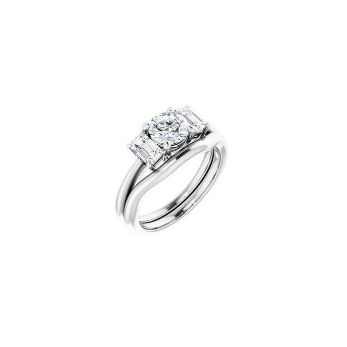 14K White Gold 6 mm Round 3/4 CTW Lab-Grown Semi-Set Engagement Ring