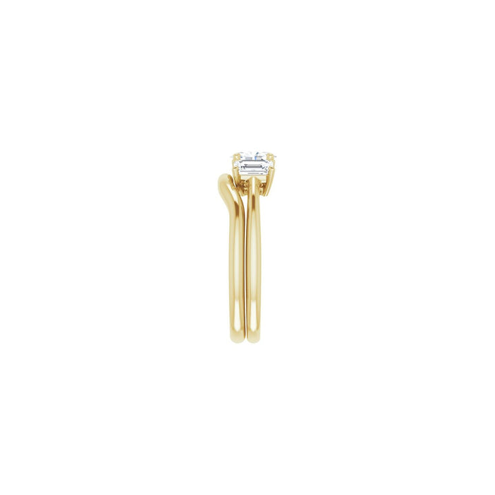 14K Yellow Gold 6x4 mm Oval 3/4 CTW Lab-Grown Semi-Set Engagement Ring