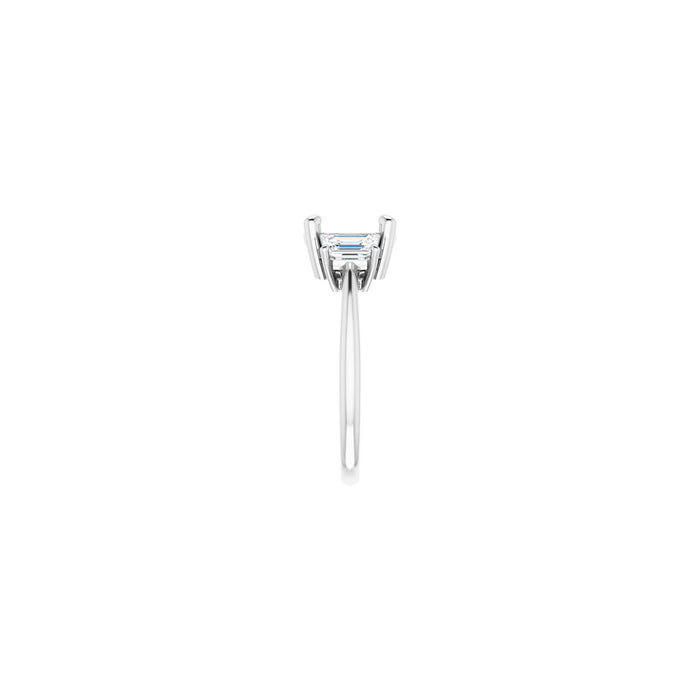 14K White Gold 8.8 mm Round 3/4 CTW Lab-Grown Semi-Set Engagement Ring