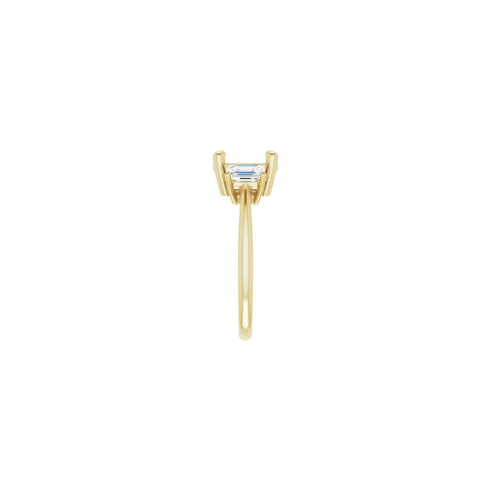 14K Yellow Gold 8.8 mm Round 3/4 CTW Lab-Grown Semi-Set Engagement Ring