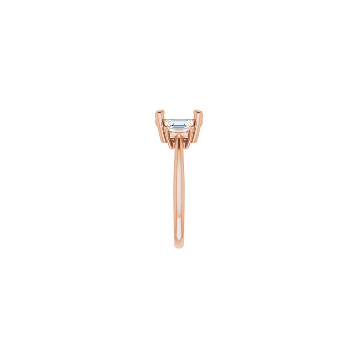 14K Rose Gold 8.8 mm Round 3/4 CTW Lab-Grown Semi-Set Engagement Ring