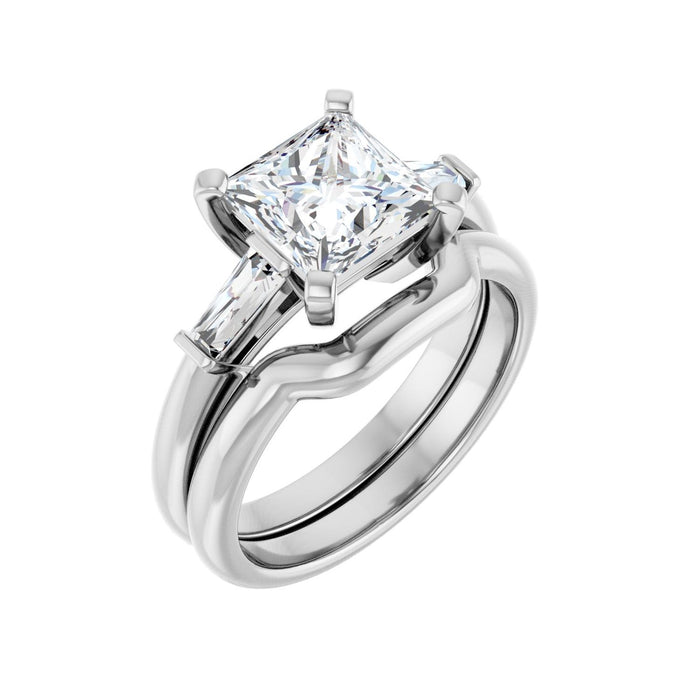 Platinum 7x7 mm Square 1/5 CTW Lab-Grown Diamond Semi-Set Engagement Ring