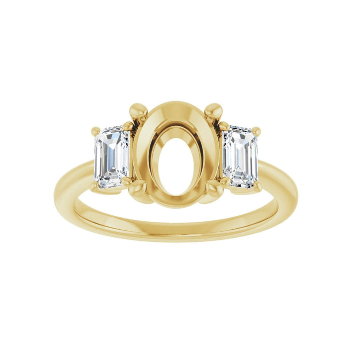 14K Yellow Gold 9x7 mm Oval 3/4 CTW Lab-Grown Semi-Set Engagement Ring