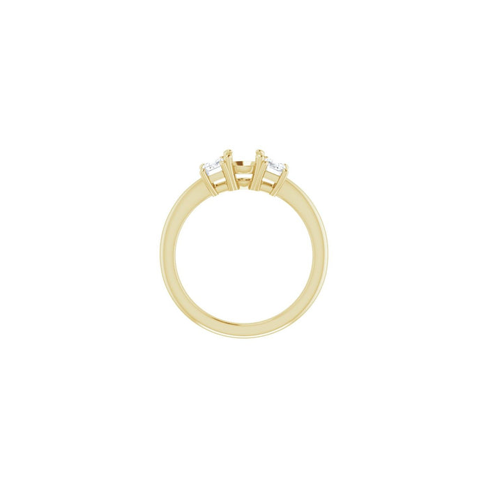 14K Yellow Gold 5.2 mm Round 1 1/5 CTW Lab-Grown Semi-Set Engagement Ring