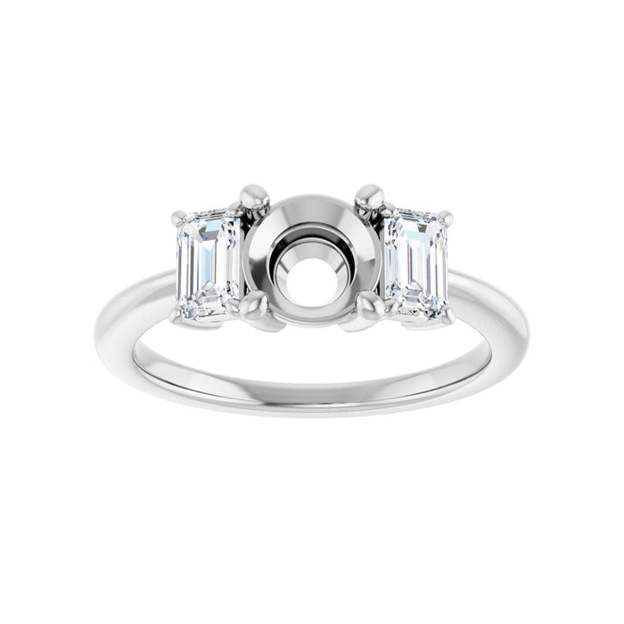 Platinum 6.5 mm Round 3/4 CTW Lab-Grown Semi-Set Engagement Ring