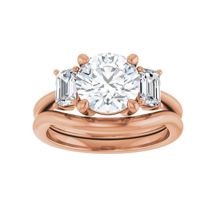14K Rose Gold 8.2 mm Round 3/4 CTW Lab-Grown Semi-Set Engagement Ring