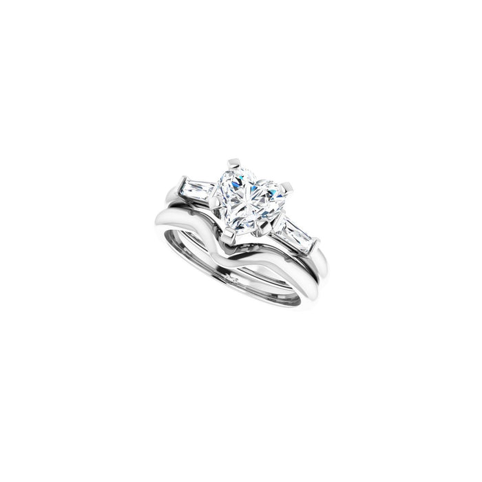 Platinum 7x7 mm Heart 1/5 CTW Lab-Grown Diamond Semi-Set Engagement Ring