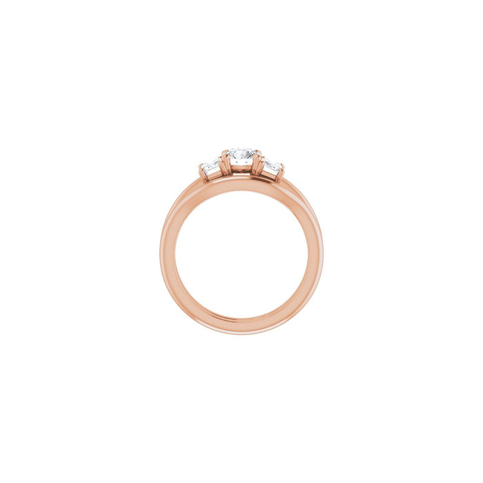 14K Rose Gold 5.2 mm Round 1 1/5 CTW Lab-Grown Semi-Set Engagement Ring